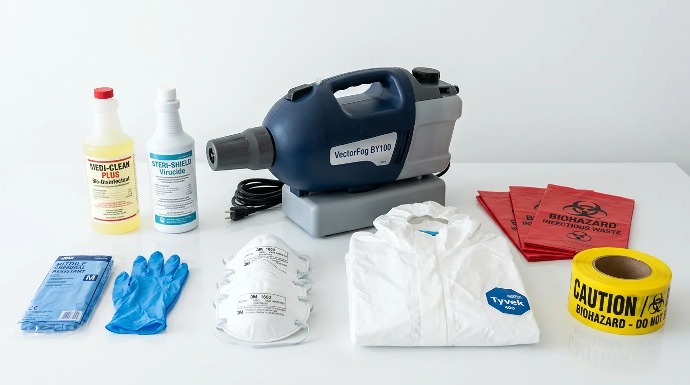 Professional biohazard remediation crew working in Eagleton Village